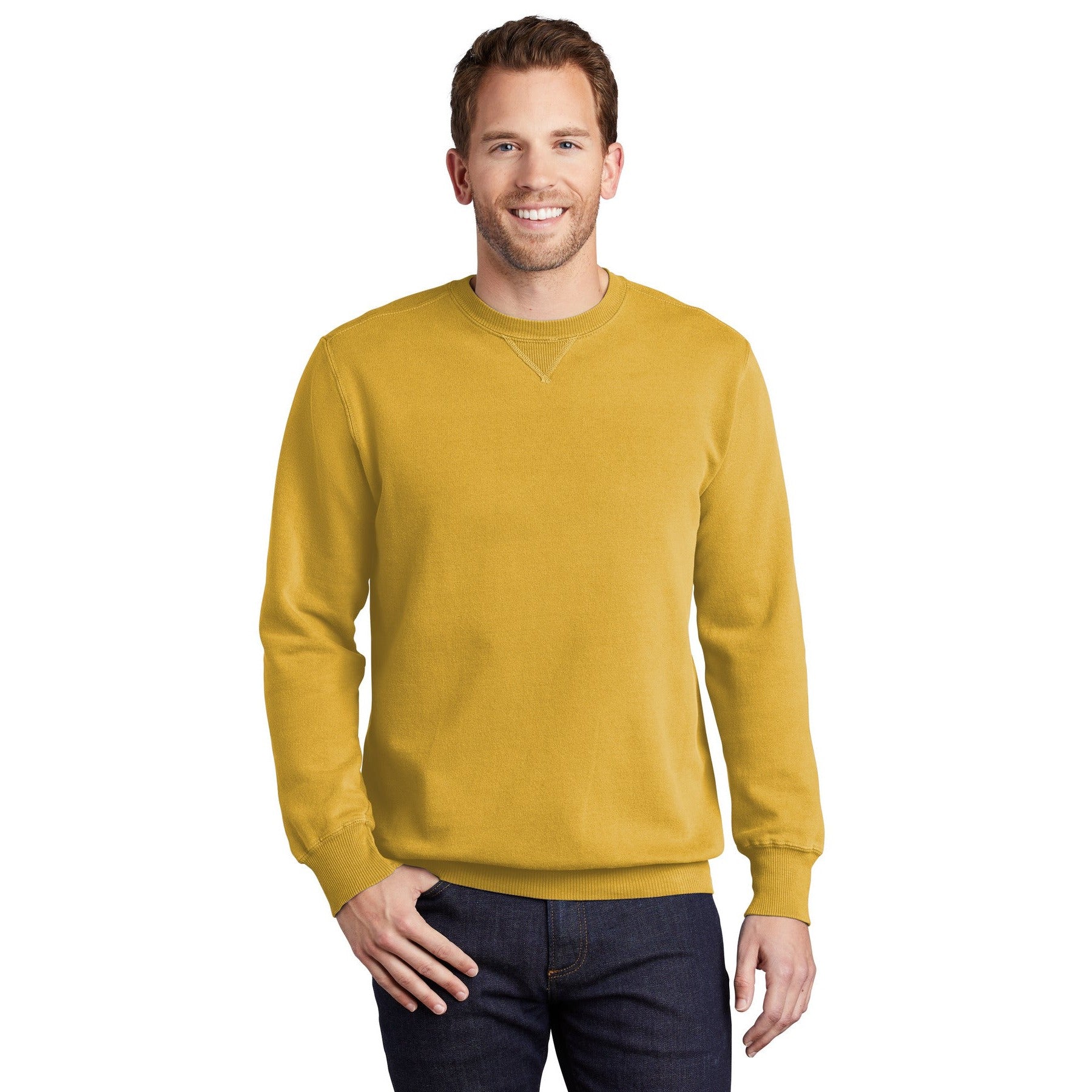 Port & Company-Port & Company® Beach Wash® Garment-Dyed Crewneck Sweatshirt PC098-MedTech-7